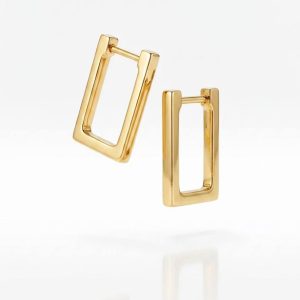 گوشواره طلا MO.No8011 ظرح مستطیل کلیپسی