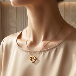 آویز طلا مدل قلب توخالی