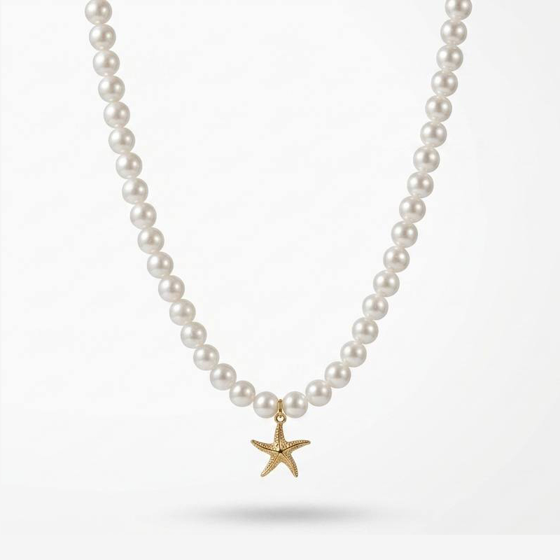 گردنبند طلا مرواریدی مدل سلیا
